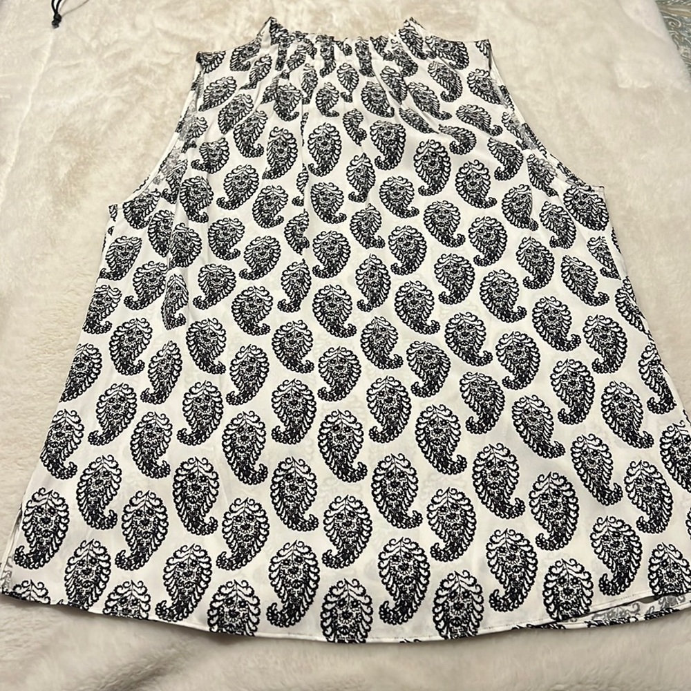 Kobi Halperin Lula Blouse in black and white paisley silk